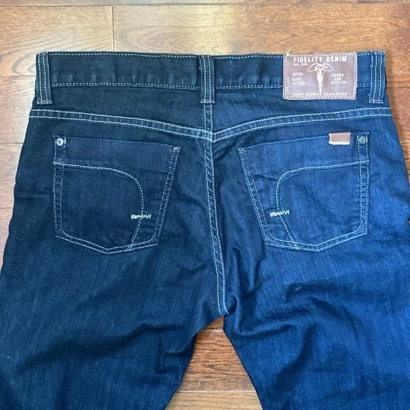 Fidelity M3010 Sabbath Rinse Men’s Jeans Size 33 Made in USA Dark Wash Straight - Picture 9 of 15